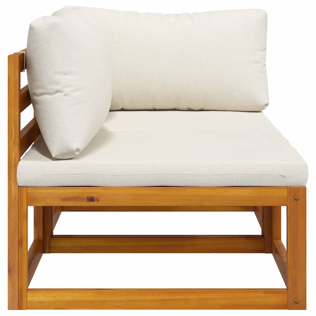 Set Divani da Giardino 2 pz con Cuscini Bianco Crema in Acacia | homemem39