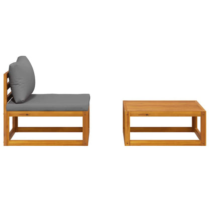Set Divani da Giardino 2 pz con Cuscini in Massello di Acacia | homemem39