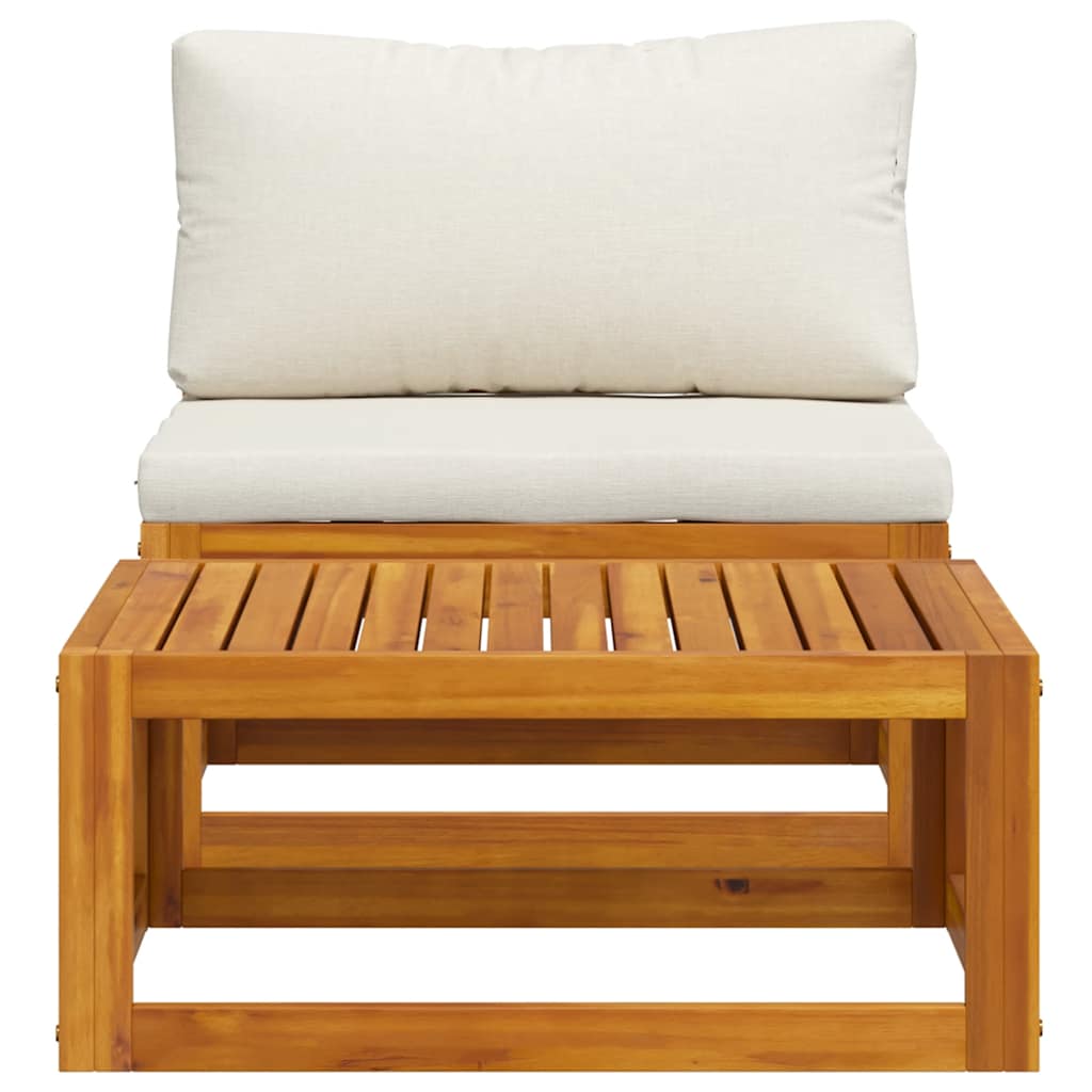 Set Divani da Giardino 2 pz con Cuscini in Massello di Acacia