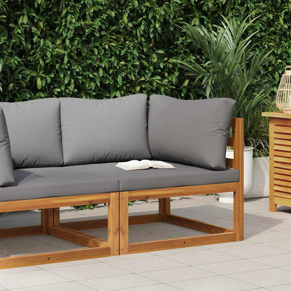 Divano Angolare Modulare Cuscini Grigio Scuro Massello Acacia | homemem39