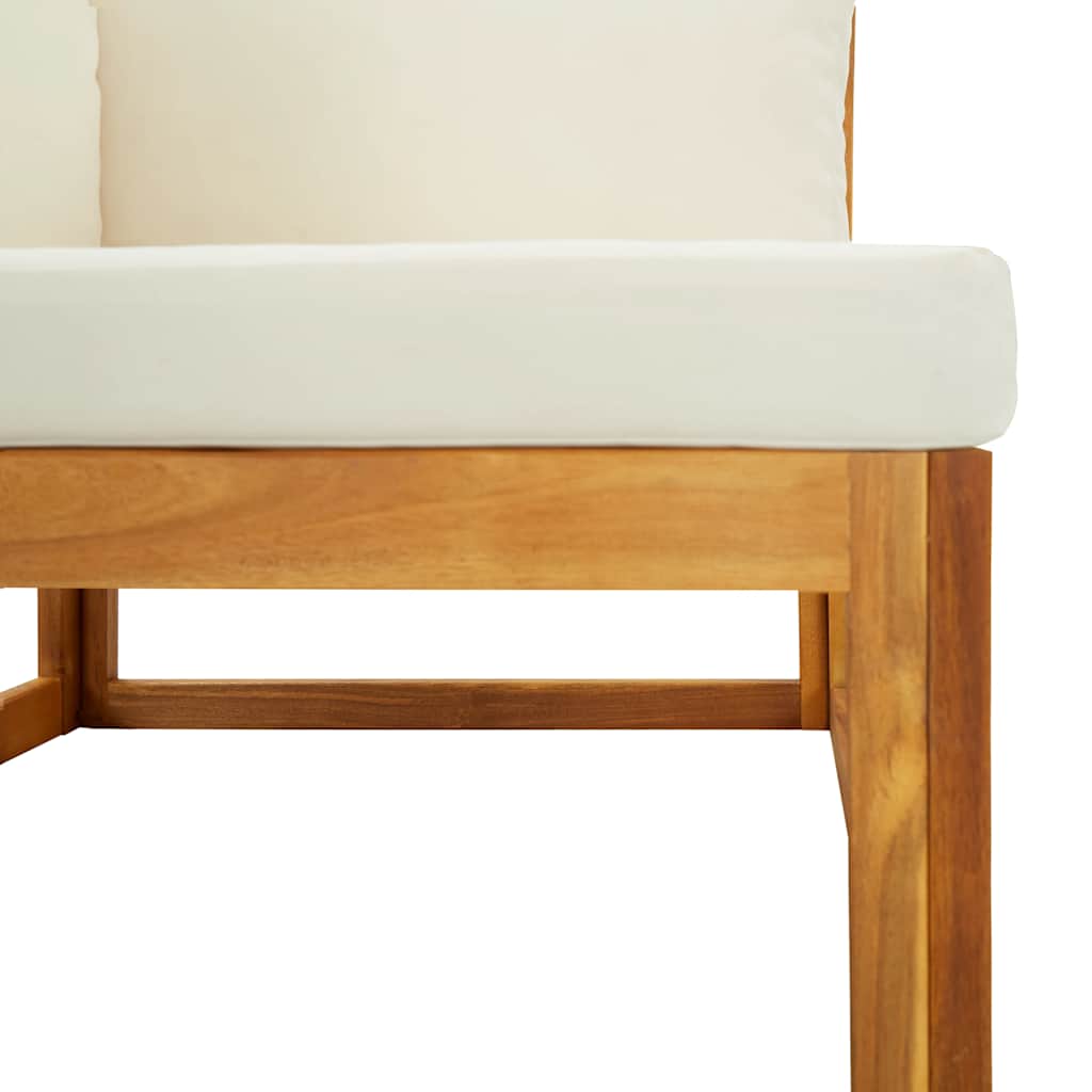 Divano Angolare Modulare Cuscini Bianco Crema Massello d'Acacia | homemem39