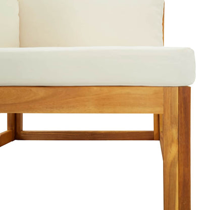 Divano Angolare Modulare Cuscini Bianco Crema Massello d'Acacia | homemem39