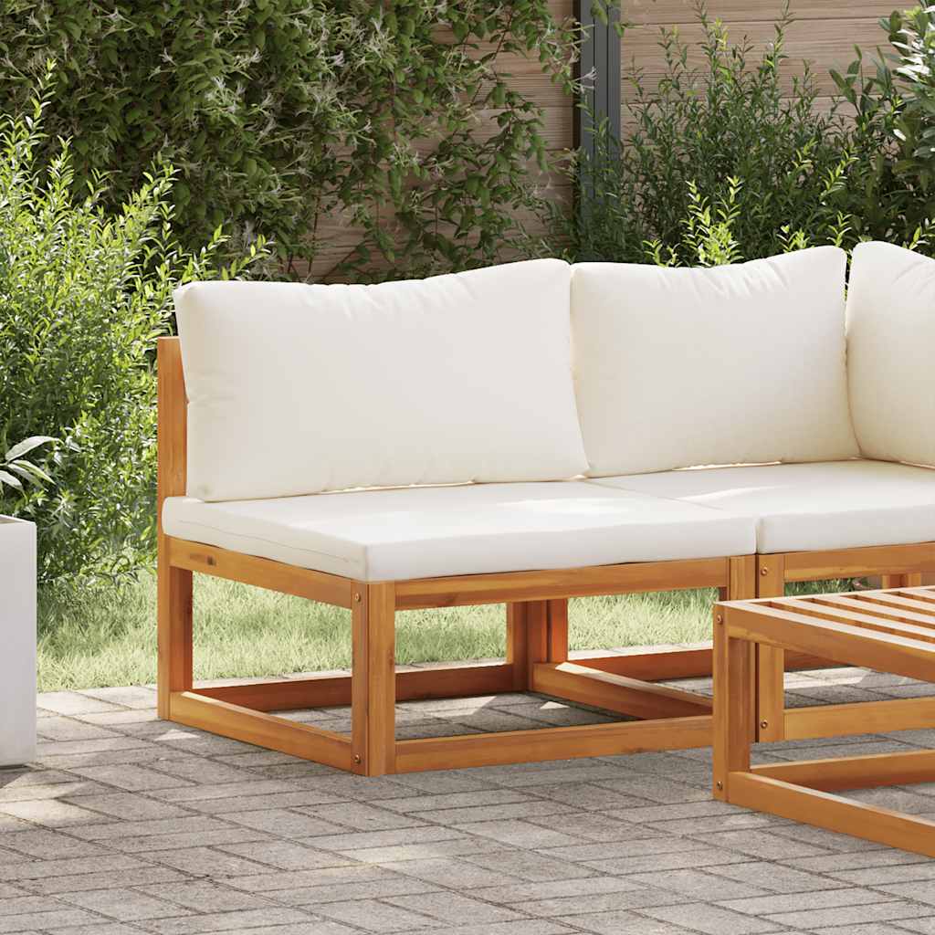 Divano Centrale Modulare Cuscini Bianco Crema Massello Acacia | homemem39