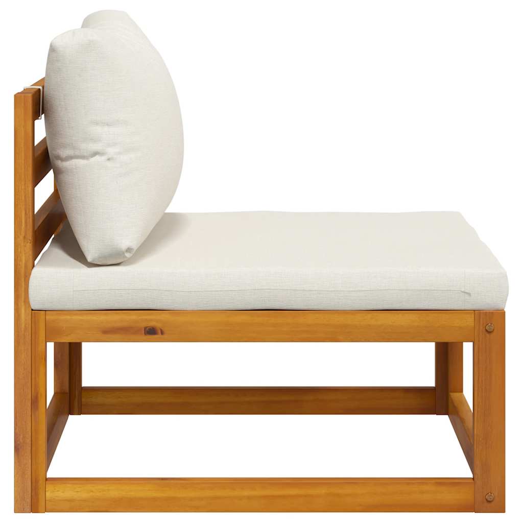 Divano Centrale Modulare Cuscini Bianco Crema Massello Acacia | homemem39