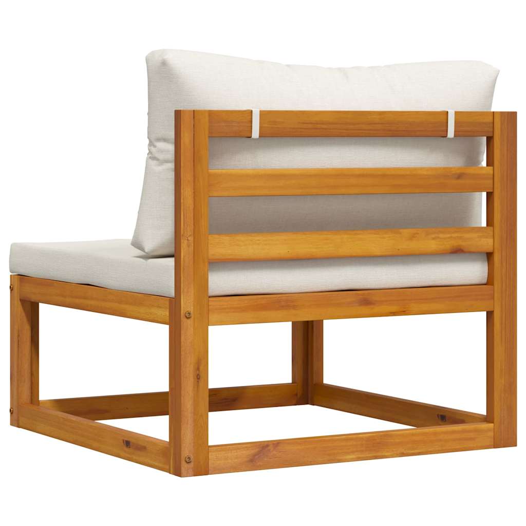 Divano Centrale Modulare Cuscini Bianco Crema Massello Acacia | homemem39