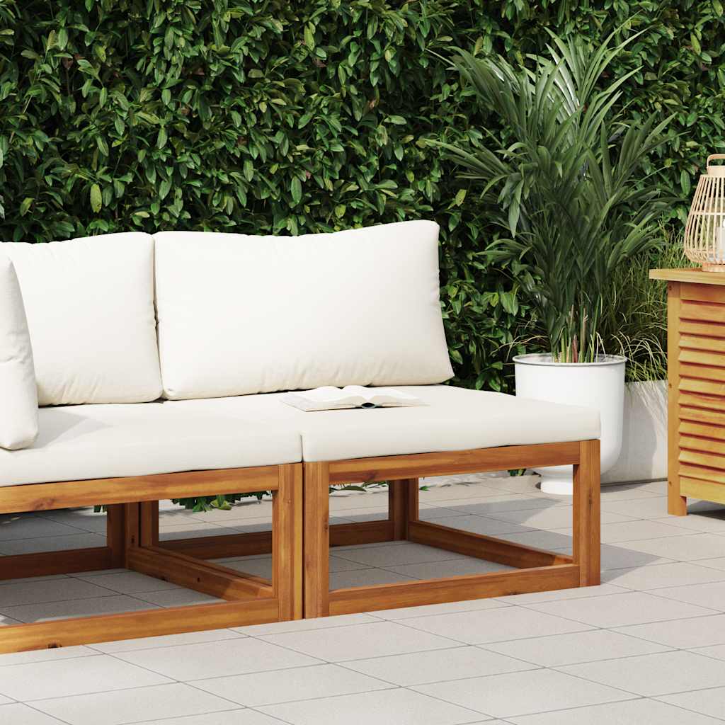 Divano Centrale Modulare Cuscini Bianco Crema Massello Acacia | homemem39