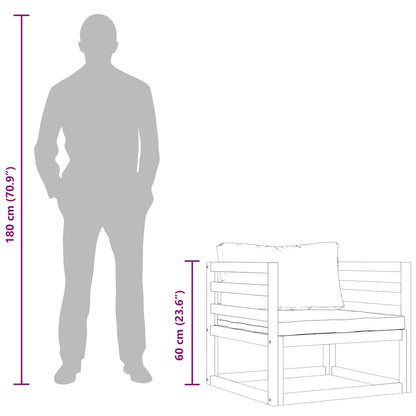 Sedia da Giardino con Cuscino Crema in Legno Massello di Acacia