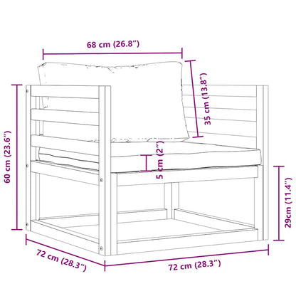 Sedia da Giardino con Cuscino Crema in Legno Massello di Acacia
