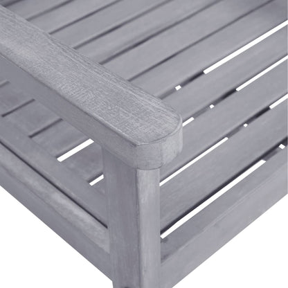 Sedie da Giardino 4 pz in Legno Massello di Acacia Grigio | homemem39