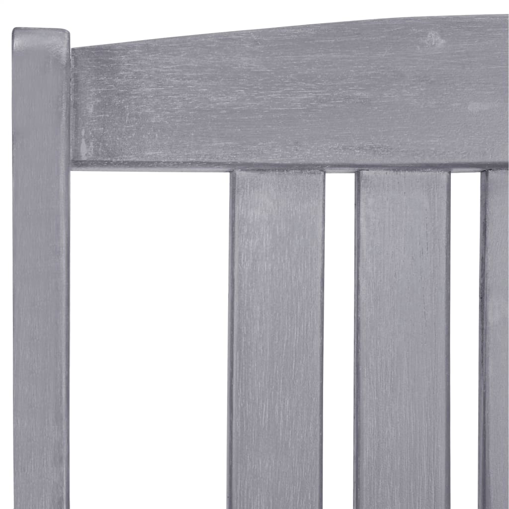Sedie da Giardino 4 pz in Legno Massello di Acacia Grigio | homemem39