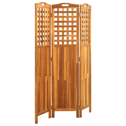 Divisorio a 3 Pannelli Grigio 121x2x170 cm in Massello Acacia | homemem39