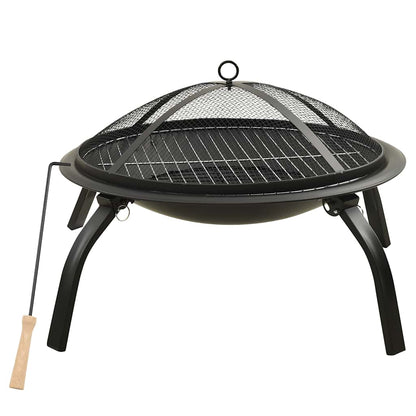 Braciere e Barbecue 2 in 1 con Attizzatoio 56x56x49 cm Acciaio - homemem39