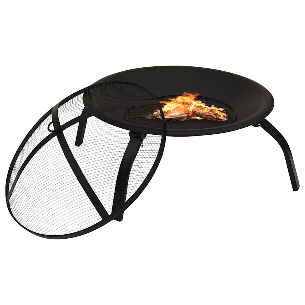 Braciere e Barbecue 2 in 1 con Attizzatoio 56x56x49 cm Acciaio - homemem39