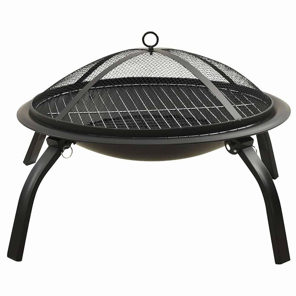 Braciere e Barbecue 2 in 1 con Attizzatoio 56x56x49 cm Acciaio - homemem39