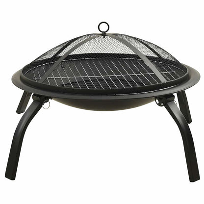 Braciere e Barbecue 2 in 1 con Attizzatoio 56x56x49 cm Acciaio - homemem39