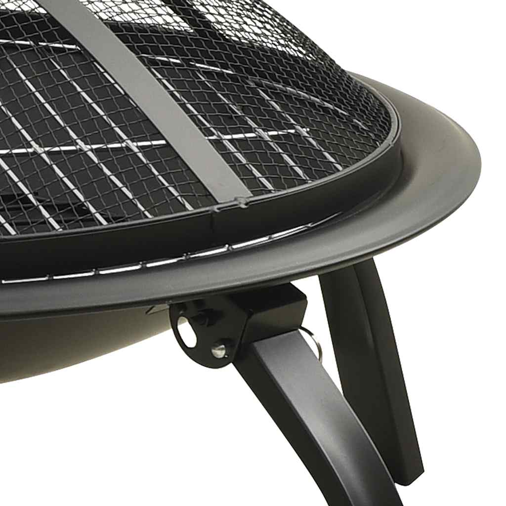 Braciere e Barbecue 2 in 1 con Attizzatoio 56x56x49 cm Acciaio - homemem39