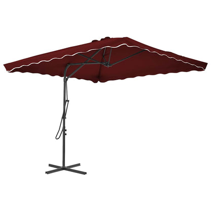 Ombrellone con Palo in Acciaio Rosso Bordò 250x250x230 cm