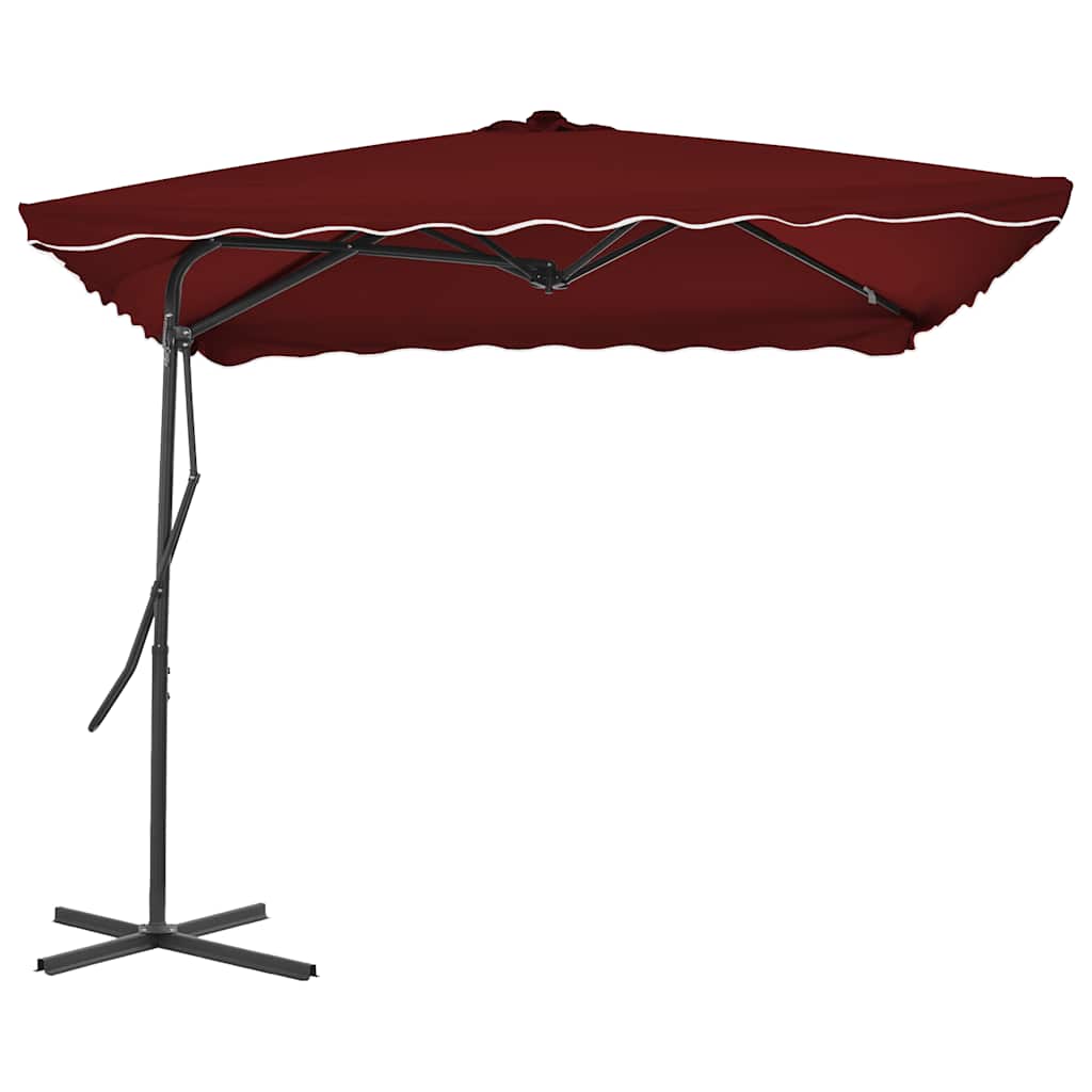 Ombrellone con Palo in Acciaio Rosso Bordò 250x250x230 cm | homemem39
