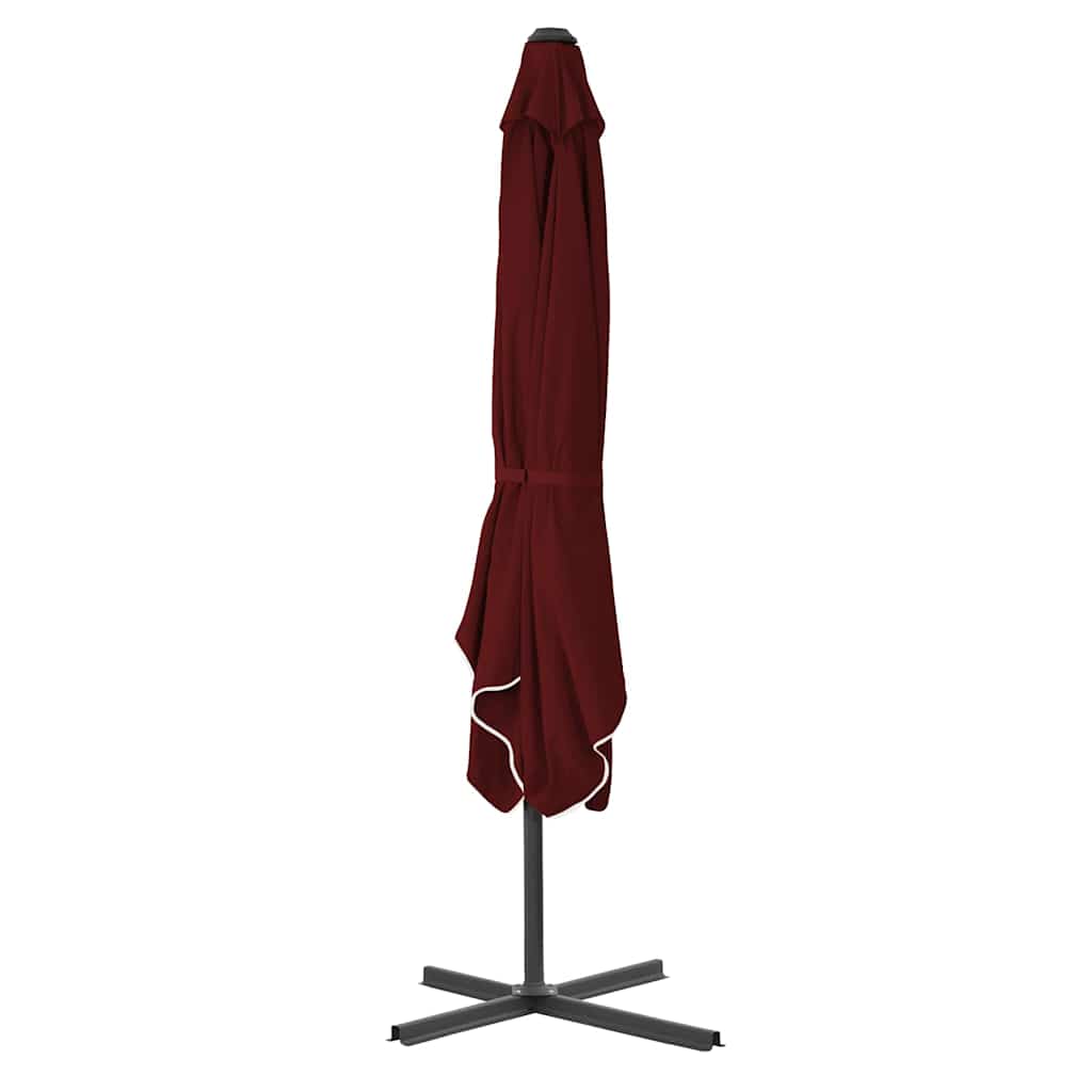 Ombrellone con Palo in Acciaio Rosso Bordò 250x250x230 cm | homemem39
