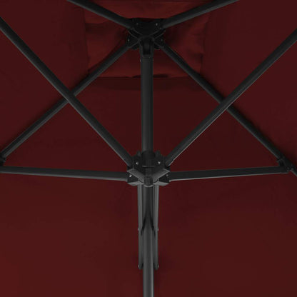 Ombrellone con Palo in Acciaio Rosso Bordò 250x250x230 cm