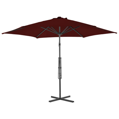 Ombrellone con Palo in Acciaio Rosso Bordò 300x230 cm | homemem39