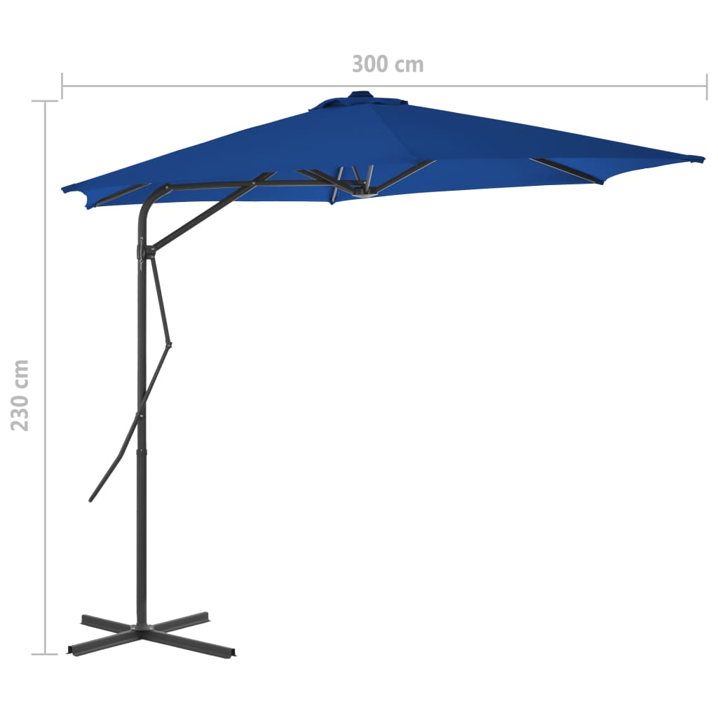Ombrellone da Giardino con Palo in Acciaio Blu 300x230 cm - homemem39