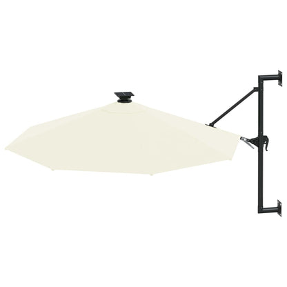 Ombrellone da Giardino a Parete con LED 300 cm Sabbia | homemem39