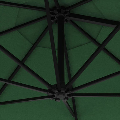Ombrellone da Giardino a Parete con LED 300 cm Verde | homemem39