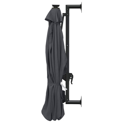 Ombrellone da Giardino a Parete con LED 300 cm Antracite | homemem39
