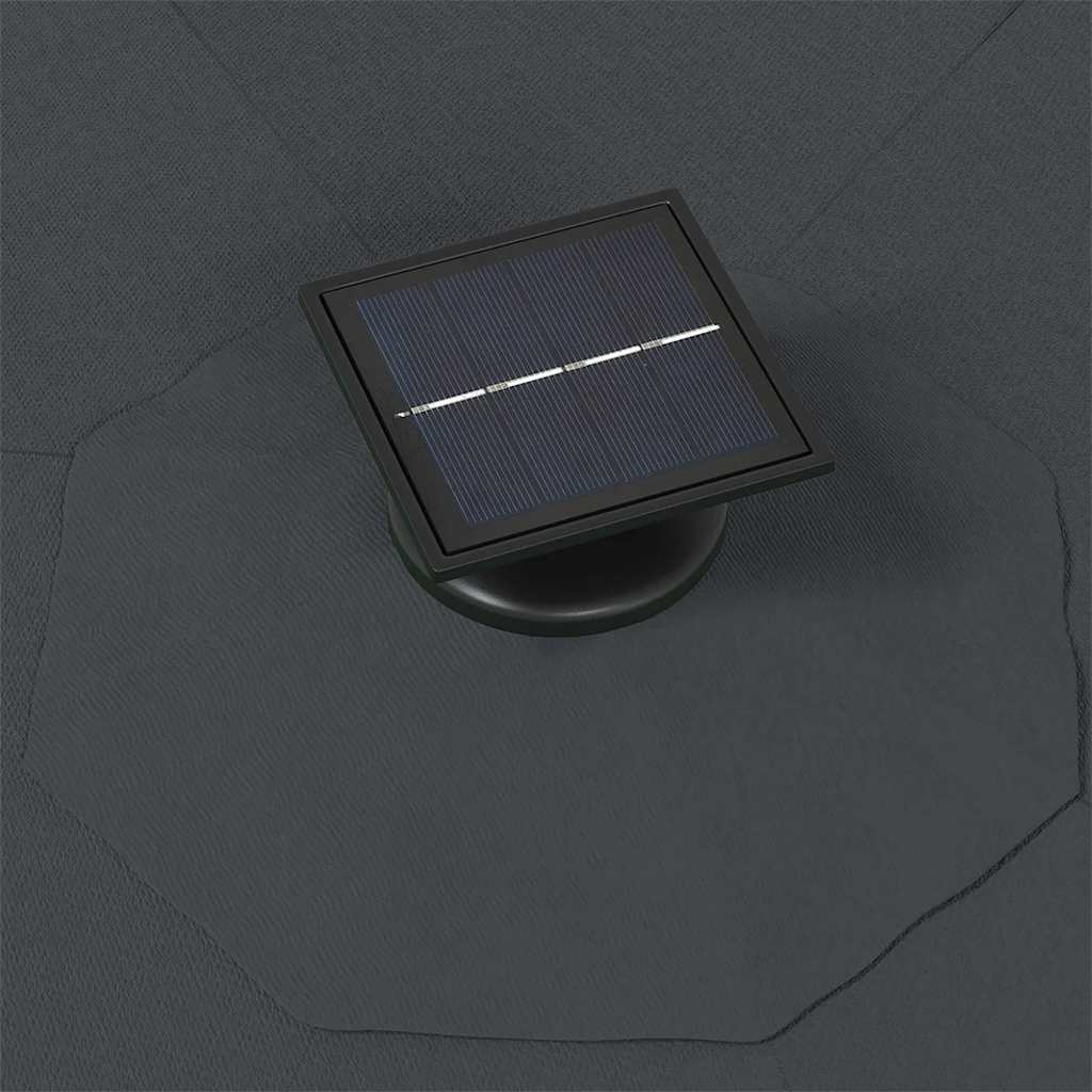 Ombrellone da Giardino a Parete con LED 300 cm Antracite | homemem39
