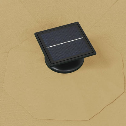 Ombrellone da Giardino a Parete con LED 300 cm Tortora | homemem39