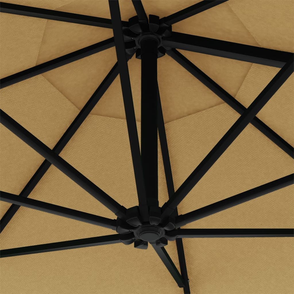 Ombrellone da Giardino a Parete con LED 300 cm Tortora | homemem39