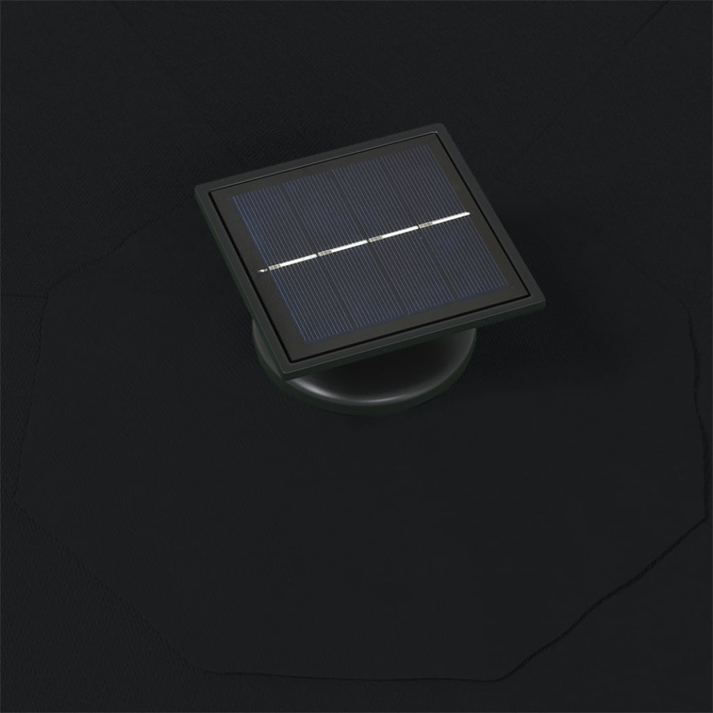 Ombrellone da Giardino a Parete con LED 300 cm Nero | homemem39