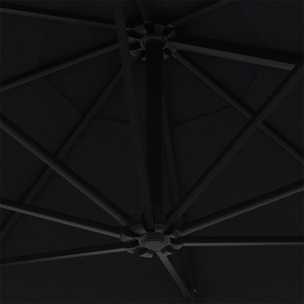 Ombrellone da Giardino a Parete con LED 300 cm Nero | homemem39