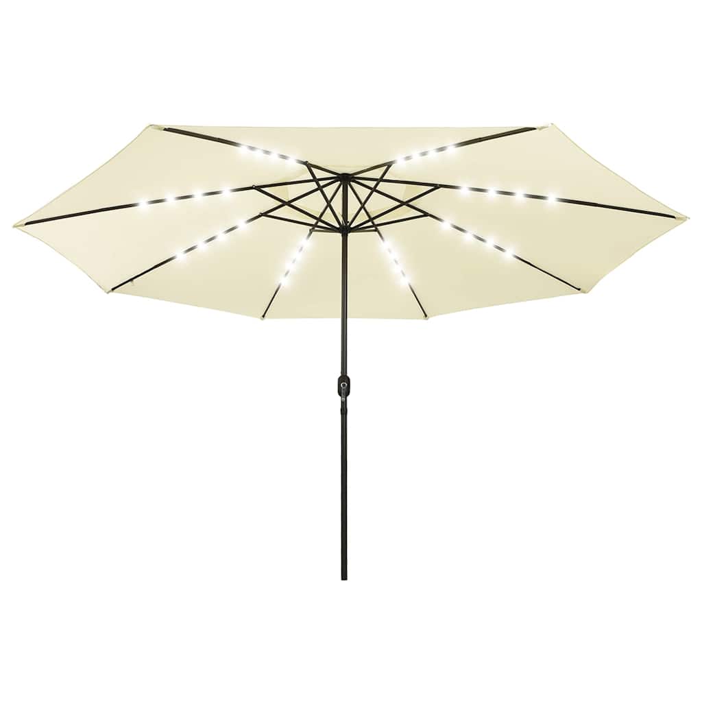 Ombrellone da Giardino con Luci LED 400 cm Sabbia