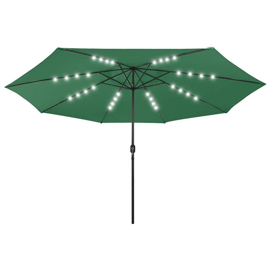 Ombrellone da Giardino con Luci LED 400 cm Verde | homemem39