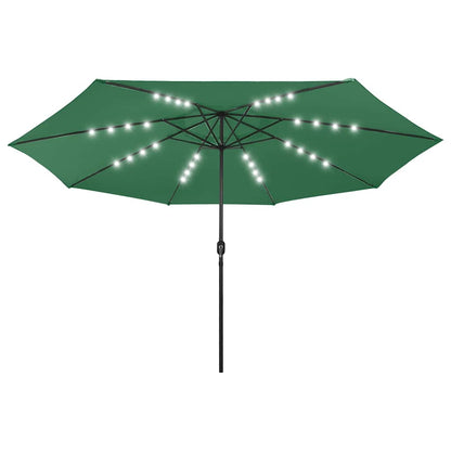 Ombrellone da Giardino con Luci LED 400 cm Verde