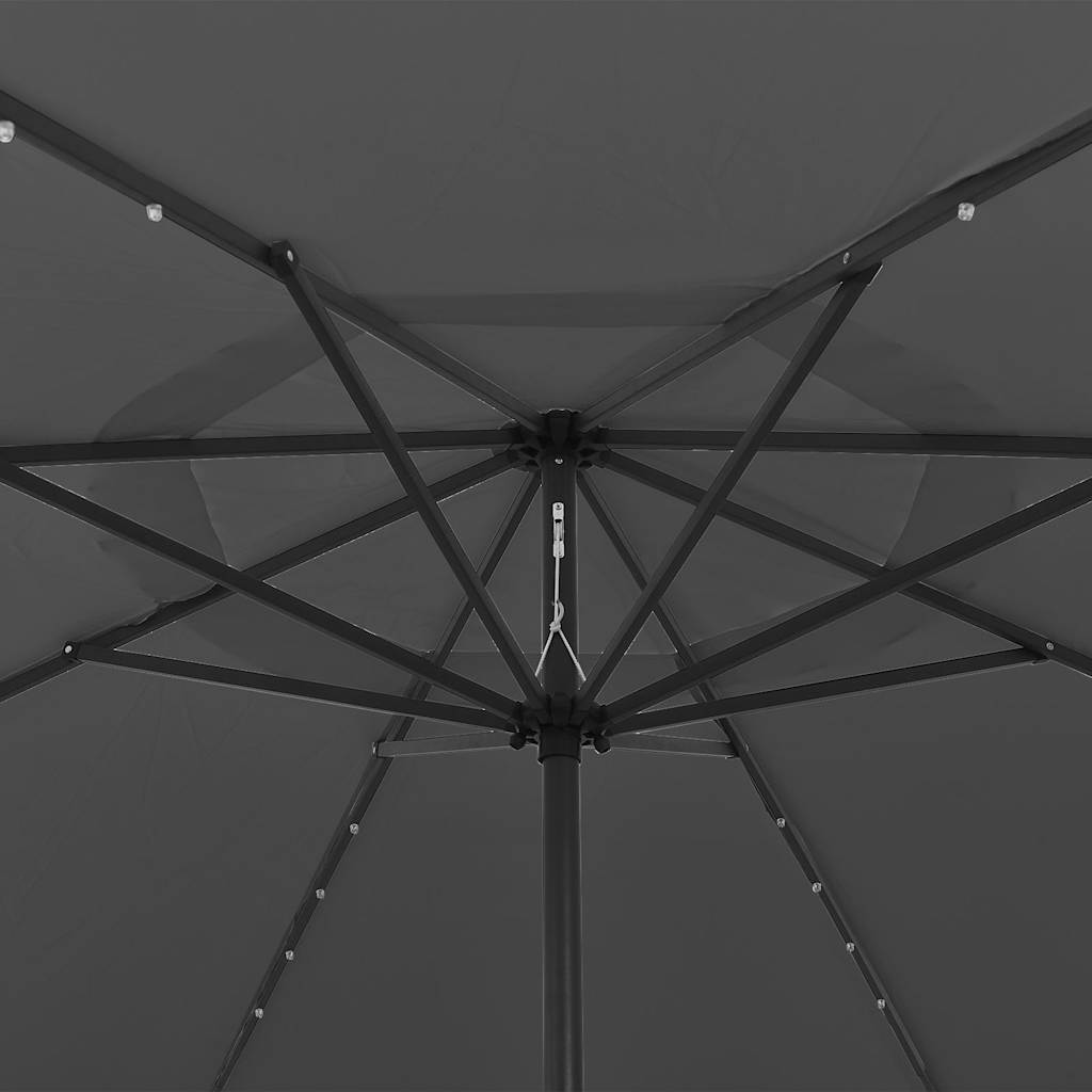 Ombrellone da Giardino con Luci LED 400 cm Antracite