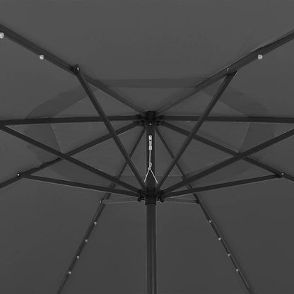 Ombrellone da Giardino con Luci LED 400 cm Antracite