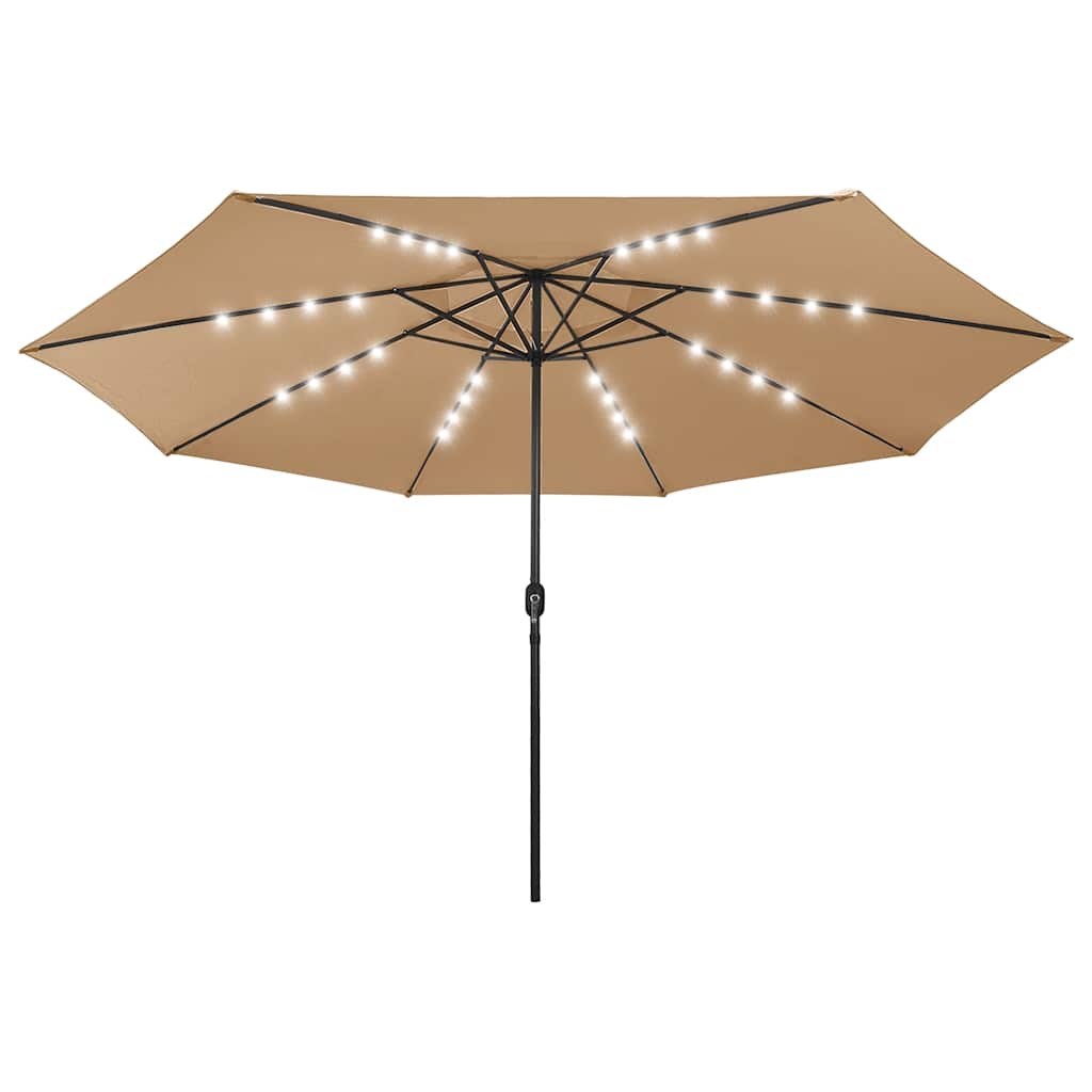 Ombrellone da Giardino con Luci LED 400 cm Tortora | homemem39
