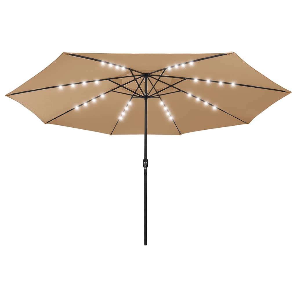 Ombrellone da Giardino con Luci LED 400 cm Tortora