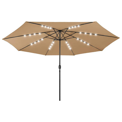Ombrellone da Giardino con Luci LED 400 cm Tortora