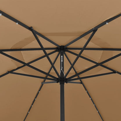 Ombrellone da Giardino con Luci LED 400 cm Tortora