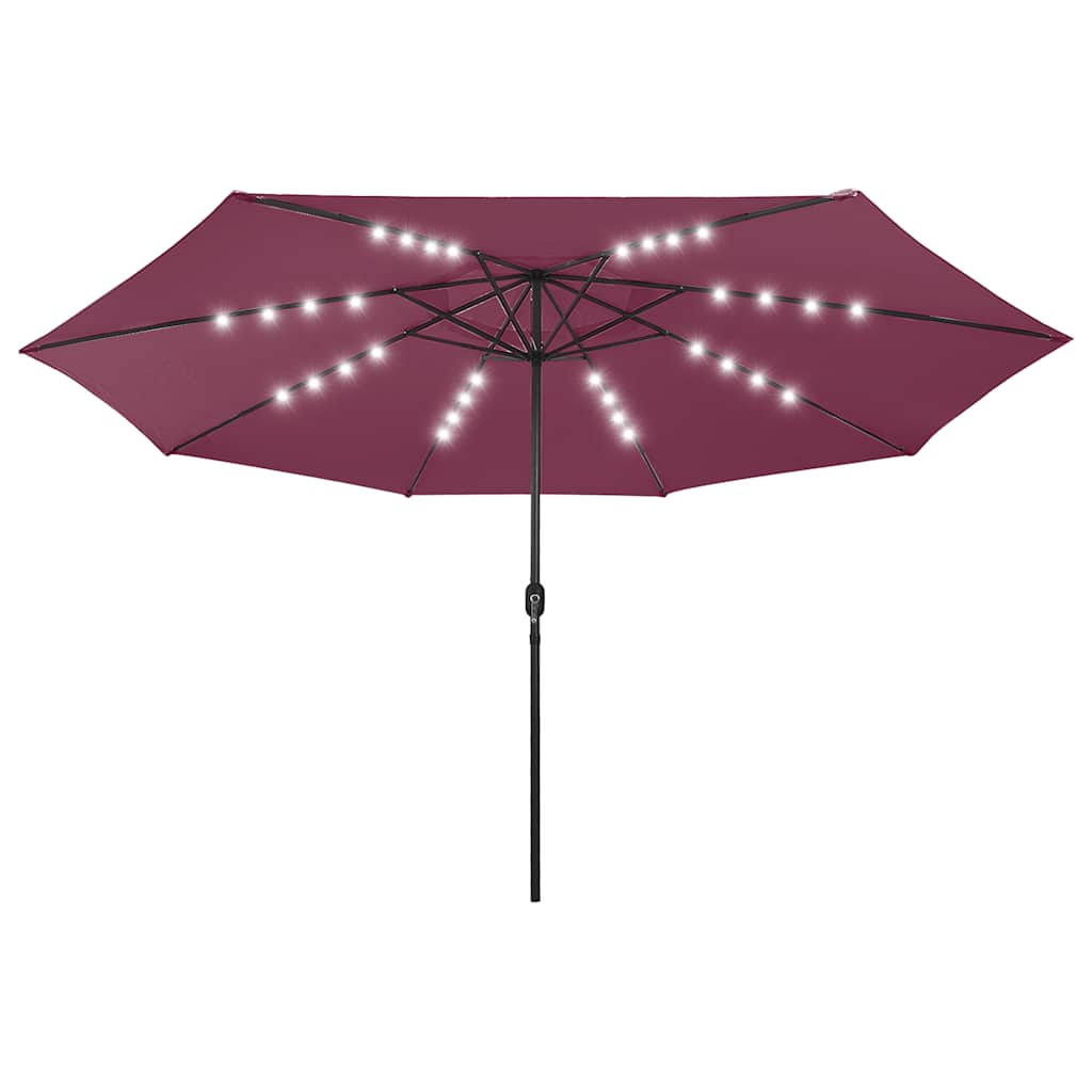 Ombrellone da Giardino con Luci LED 400 cm Rosso Bordò | homemem39
