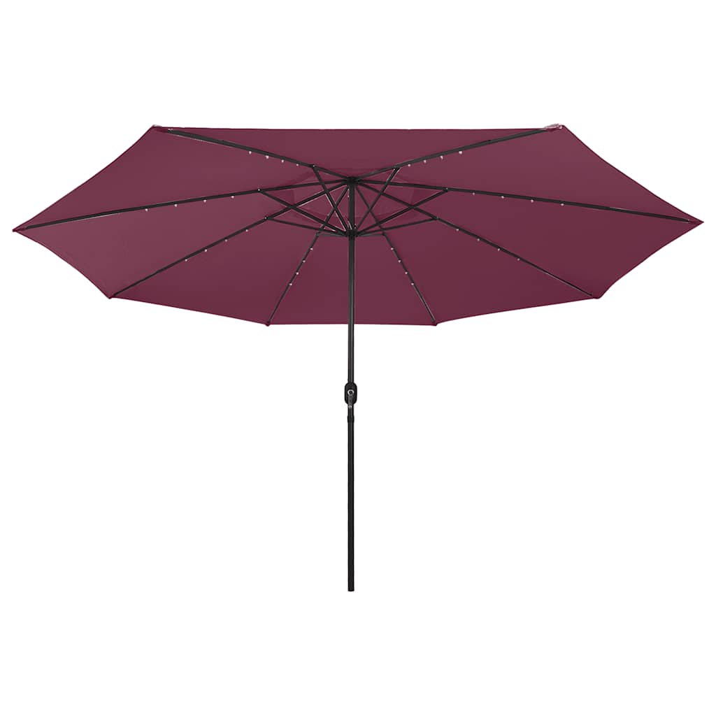 Ombrellone da Giardino con Luci LED 400 cm Rosso Bordò | homemem39