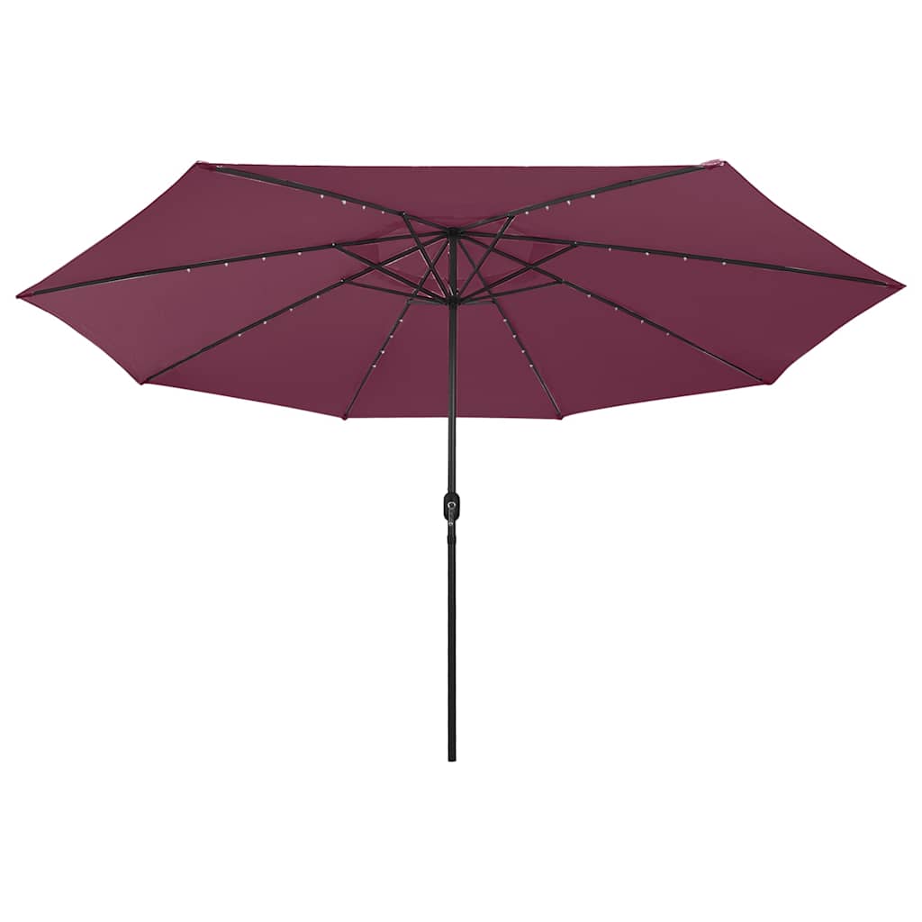 Ombrellone da Giardino con Luci LED 400 cm Rosso Bordò