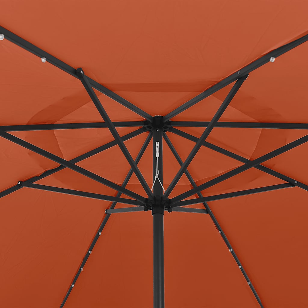 Ombrellone da Giardino con Luci LED 400 cm Terracotta