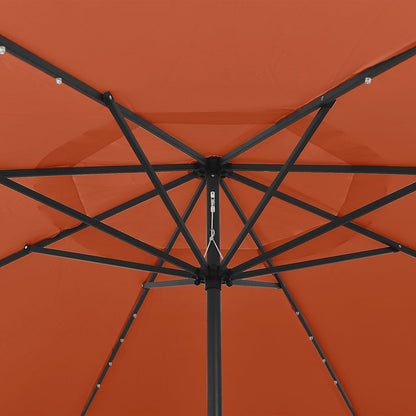 Ombrellone da Giardino con Luci LED 400 cm Terracotta