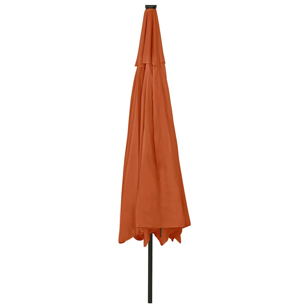 Ombrellone da Giardino con Luci LED 400 cm Terracotta