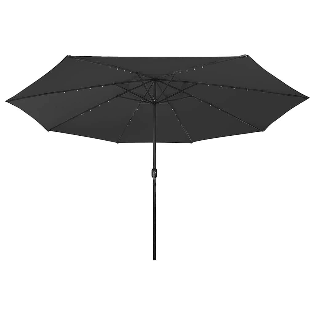 Ombrellone da Giardino con Luci LED 400 cm Nero